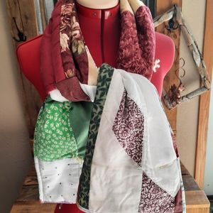 Vtg Quilt patch Scarf upcycled original sustainable Dont Throw It Out